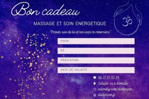 bon cadeau massage à domicile soin énergétique solaize - rhone