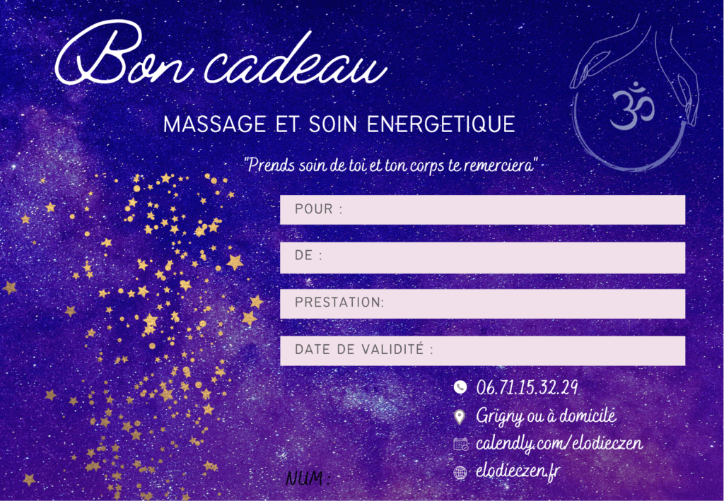 bon cadeau massage à domicile soin énergétique grigny - rhone